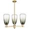 Brookhaven Almond 18"W 3 Light Champagne Stem Chandelier w/ Slate Shade