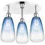 1_Brookhaven Almond 18"W 3-Light Chrome Flush Mount w/ Sapphire Shade