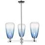 Brookhaven Almond 18"W 3 Light Chrome Stem Chandelier w/ Sapphire Shade
