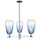 Brookhaven Almond 18"W 3 Light Chrome Stem Chandelier w/ Sapphire Shade