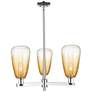 Brookhaven Almond 18"W 3 Light Chrome Stem Chandelier With Amber Shade