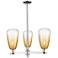 Brookhaven Almond 18"W 3 Light Chrome Stem Chandelier With Amber Shade
