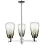Brookhaven Almond 18"W 3 Light Chrome Stem Chandelier With Slate Shade