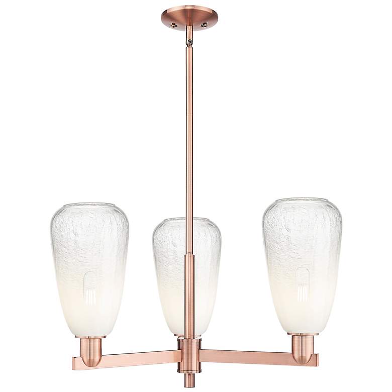 Image 1 Brookhaven Almond 18"W 3 Light Copper Stem Chandelier With Opal Shade