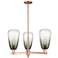 Brookhaven Almond 18"W 3 Light Copper Stem Chandelier With Slate Shade