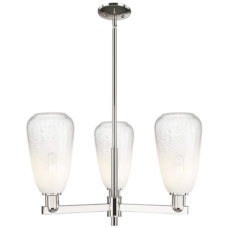 Image 1 Brookhaven Almond 18"W 3 Light Nickel Stem Chandelier w/ Opal Shade
