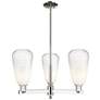 Brookhaven Almond 18"W 3 Light Nickel Stem Chandelier w/ Opal Shade