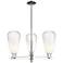 Brookhaven Almond 18"W 3 Light Nickel Stem Chandelier w/ Opal Shade