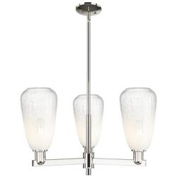 Brookhaven Almond 18"W 3 Light Nickel Stem Chandelier w/ Opal Shade