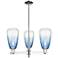 Brookhaven Almond 18"W 3 Light Nickel Stem Chandelier w/ Sapphire Shade