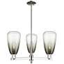 Brookhaven Almond 18"W 3 Light Nickel Stem Chandelier w/ Slate Shade