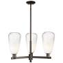 Brookhaven Almond 18"W 3-Lt Oil Rubbed Bronze Stem Chandelier w/ Opal Shade