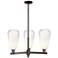 Brookhaven Almond 18"W 3-Lt Oil Rubbed Bronze Stem Chandelier w/ Opal Shade