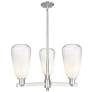 Brookhaven Almond 18"W 3-Lt Satin Nickel Stem Chandelier w/ Opal Shade