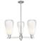 Brookhaven Almond 18"W 3-Lt Satin Nickel Stem Chandelier w/ Opal Shade