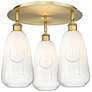 Brookhaven Almond 18" Wide 3-Light Brushed Brass Flush Mount w/ Opal Shade