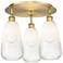 Brookhaven Almond 18" Wide 3-Light Brushed Brass Flush Mount w/ Opal Shade