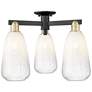 Brookhaven Almond 24"W 3 Light Black Brass Semi-Flush With Opal Shade