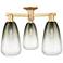 Brookhaven Almond 24"W 3 Light Brushed Brass Semi-Flush w/ Slate Shade