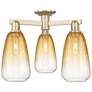 Brookhaven Almond 24"W 3 Light Champagne Semi-Flush With Amber Shade