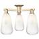 Brookhaven Almond 24"W 3 Light Champagne Semi-Flush With Opal Shade