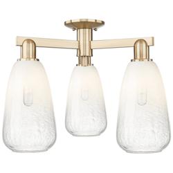 Brookhaven Almond 24"W 3 Light Champagne Semi-Flush With Opal Shade