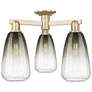 Brookhaven Almond 24"W 3 Light Champagne Semi-Flush With Slate Shade