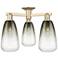 Brookhaven Almond 24"W 3 Light Champagne Semi-Flush With Slate Shade
