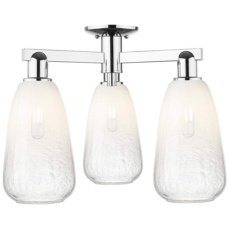 Image 1 Brookhaven Almond 24"W 3 Light Chrome Semi-Flush With Opal Shade