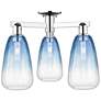 Brookhaven Almond 24"W 3 Light Chrome Semi-Flush With Sapphire Shade