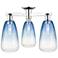 Brookhaven Almond 24"W 3 Light Chrome Semi-Flush With Sapphire Shade