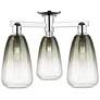 Brookhaven Almond 24"W 3 Light Chrome Semi-Flush With Slate Shade