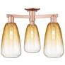 Brookhaven Almond 24"W 3 Light Copper Semi-Flush With Amber Shade