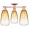 Brookhaven Almond 24"W 3 Light Copper Semi-Flush With Amber Shade