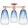 Brookhaven Almond 24"W 3 Light Copper Semi-Flush With Sapphire Shade