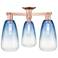 Brookhaven Almond 24"W 3 Light Copper Semi-Flush With Sapphire Shade