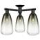 Brookhaven Almond 24"W 3 Light Matte Black Semi-Flush With Slate Shade