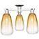 Brookhaven Almond 24"W 3 Light Nickel Semi-Flush w/ Amber Shade