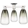 Brookhaven Almond 24"W 3 Light Nickel Semi-Flush w/ Slate Shade