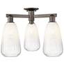 Brookhaven Almond 24"W 3-Lt Oil Rubbed Bronze Semi-Flush w/ Opal Shade