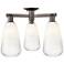 Brookhaven Almond 24"W 3-Lt Oil Rubbed Bronze Semi-Flush w/ Opal Shade