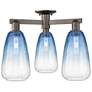 Brookhaven Almond 24"W 3-Lt Oil Rubbed Bronze Semi-Flush w/ Sapphire Shade