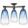 Brookhaven Almond 24"W 3-Lt Oil Rubbed Bronze Semi-Flush w/ Sapphire Shade