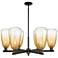 Brookhaven Almond 24"W 6 Light Black Stem Chandelier w/ Amber Shade
