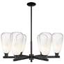 Brookhaven Almond 24"W 6 Light Black Stem Chandelier w/ Opal Shade