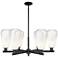Brookhaven Almond 24"W 6 Light Black Stem Chandelier w/ Opal Shade