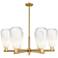 Brookhaven Almond 24"W 6 Light Brass Stem Chandelier w/ Opal Shade