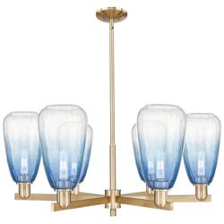 Brookhaven Almond 24"W 6 Light Champagne Stem Chandelier w/ Clear Shade