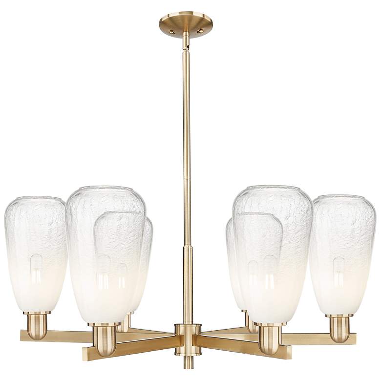 Image 1 Brookhaven Almond 24"W 6 Light Champagne Stem Chandelier w/ Opal Shade