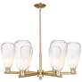 Brookhaven Almond 24"W 6 Light Champagne Stem Chandelier w/ Opal Shade